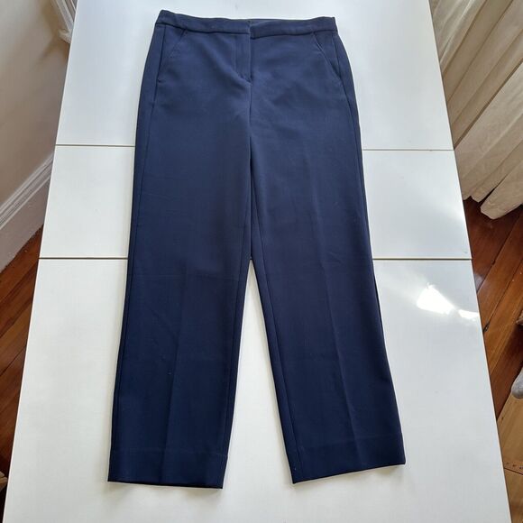 J Crew Kate Straight Leg Pants Four Season Stretch Womens 10 Navy High Rise Work - Picture 2 of 13